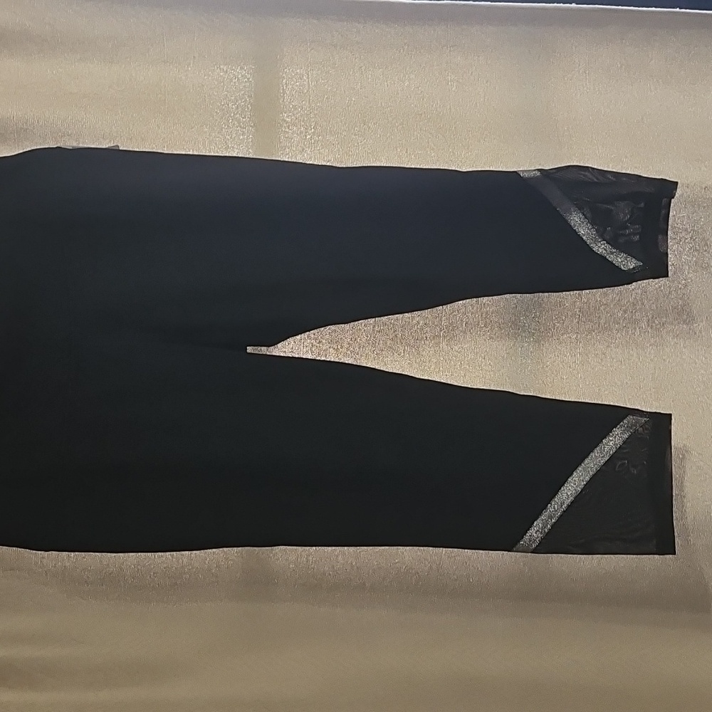 Black Leggings with Silver Accents Size XL